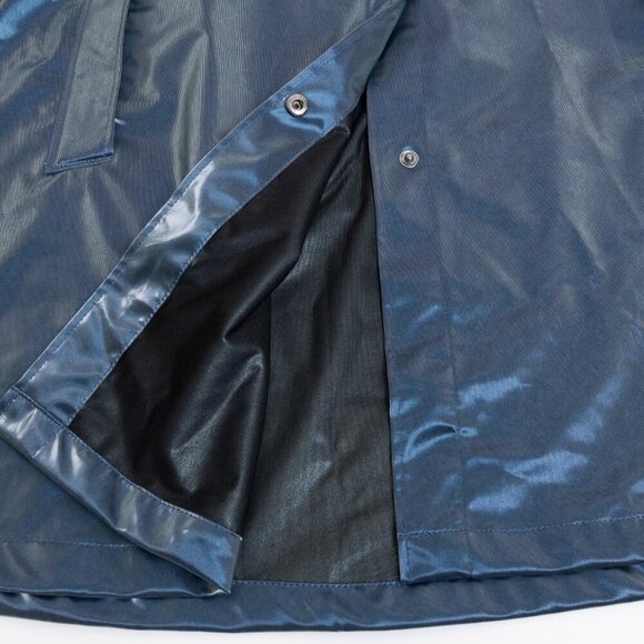 RAINS A-Line Waterproof Hooded Rain Jacket in Sonic Blue Metallic XS - Picture 10 of 15